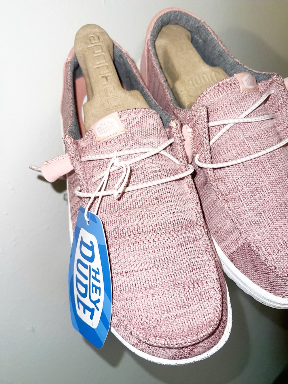 Hey Dude Wendy Women's Casual Knit Slip-On Sneakers - Dusty Pink - Picture 5 of 10